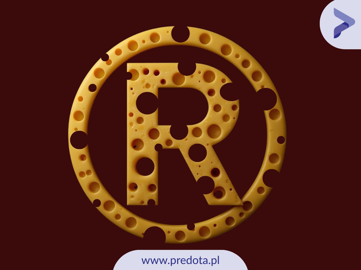 圆圈中漏水的字母 R - 用于描述廉价商标申请的文章配图。.