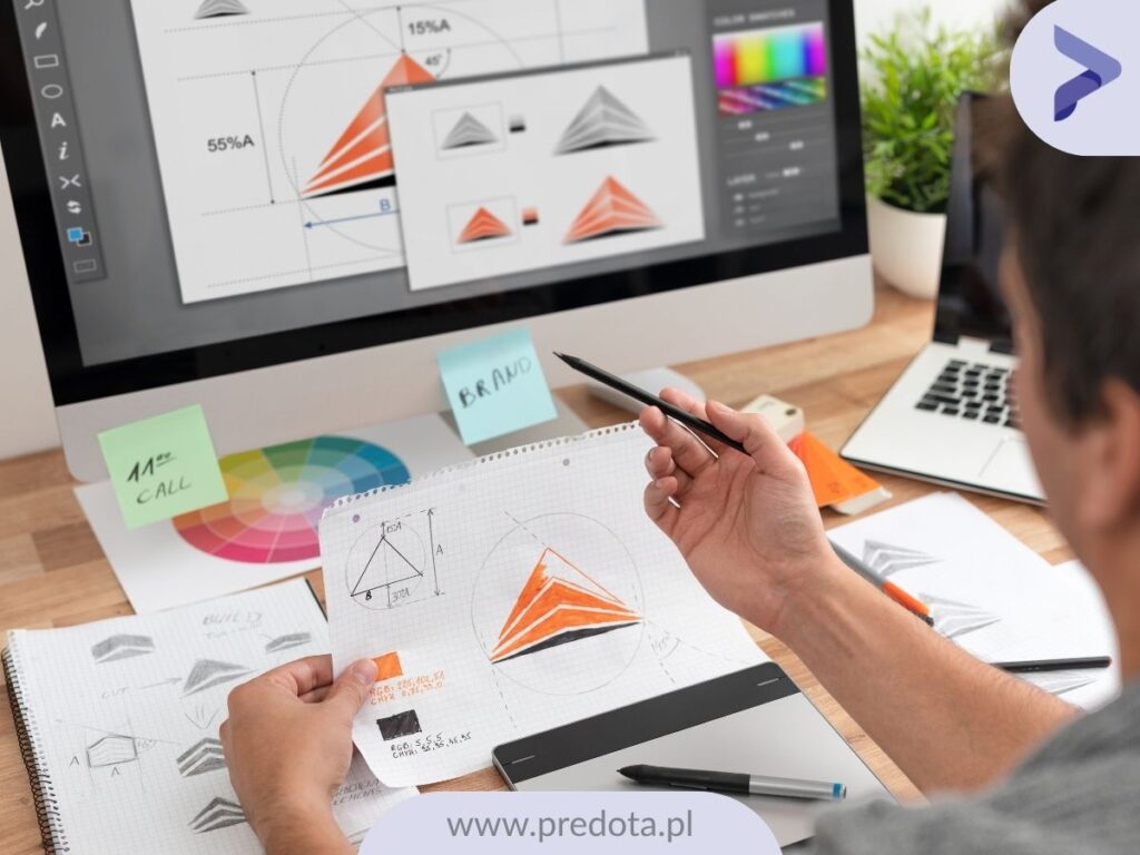 Grafik przy pracy - zdjęcie do wpisu o tym, kto ma prawa do zdjęć i grafik.